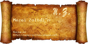 Mezei Zoltán névjegykártya